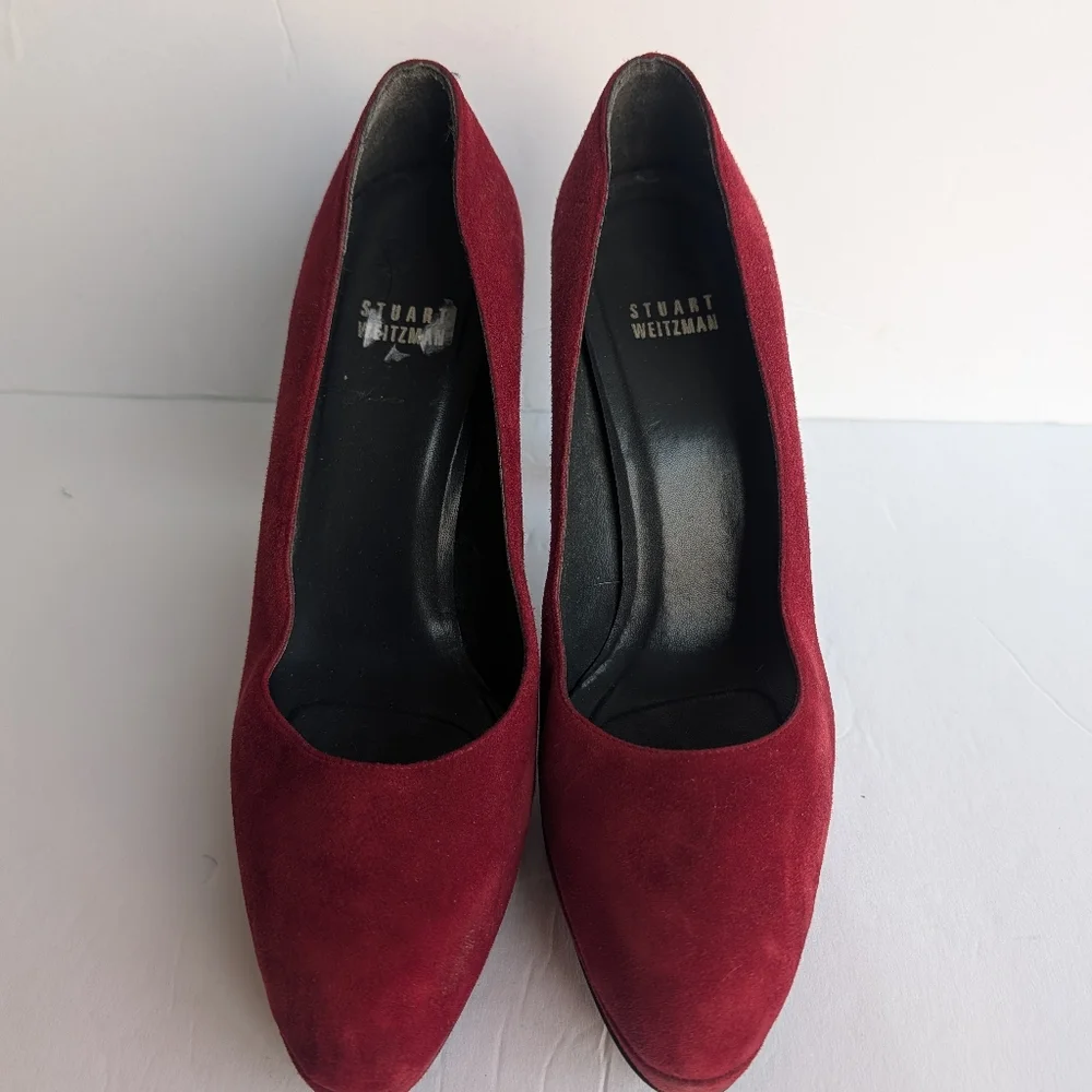 Stuart Weitzman Burgundy Suede Heels Size 8